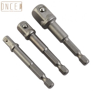 【ONCEMOREAGAIN】3PCS Socket Adapter Set Hex Shank to 1/4" 3/8" 1/2" Impact DRIVER GRADE Drill