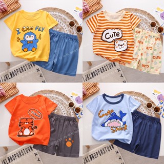 พร้อมส่ง เสื้อผ้าเด็ก เซท 2 ชิ้น ชุดลำลองเด็ก  เสื้อแขนสั้น + กางเกงขาสั้น