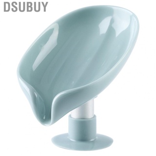 Dsubuy Self Draining Soap Holder Leaf Shape Detachable Suction Cup Design Stand for Shower Bathroom Kitchen