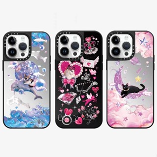 ของแท้ CASETiFY เคสโทรศัพท์มือถือแบบกระจกแข็ง ลายก้อนเมฆ แมว สําหรับ iPhone 14 14Pro 11 12 13 Pro Max