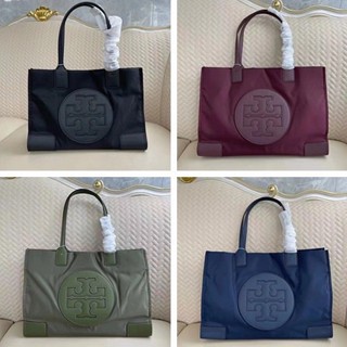 Tory Burch Ella Series กระเป๋าสะพายไหล่ ผ้าไนล่อน กันน้ํา ห้าสี และสองขนาด