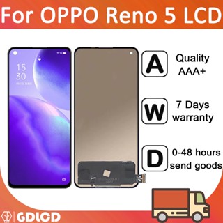 Tft อะไหล่หน้าจอสัมผัสดิจิทัล LCD แบบเปลี่ยน สําหรับ Oppo Reno5 4G CPH2159 Reno 5 5G CPH2145