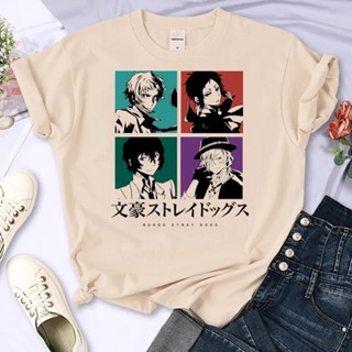 Bungou Stray Dogs Y2K เสื้อยืดลําลอง แขนสั้น พิมพ์ลายกราฟฟิคมังงะ สไตล์ญี่ปุ่น สําหรับสตรี