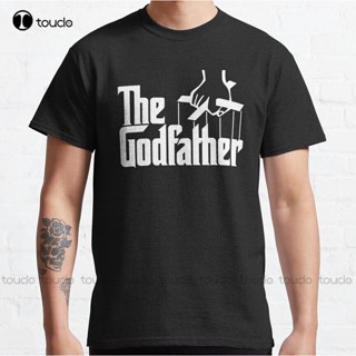 เสื้อยืด พิมพ์ลายโลโก้ The Godfather สีขาว ขนาดใหญ่ สไตล์คลาสสิก สําหรับผู้ชาย และผู้หญิง