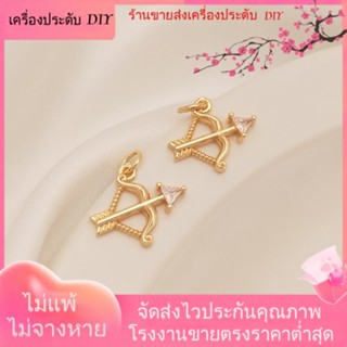 💖เครื่องประดับ DIY ขายส่ง💖จี้รูปลูกศร ประดับโบว์ ชุบทอง 14K เครื่องประดับ แฮนด์เมด DIY[จี้/ลูกปัด/สร้อยคอ/สร้อยข้อมือ/ต่างหู/กําไลข้อมือ]