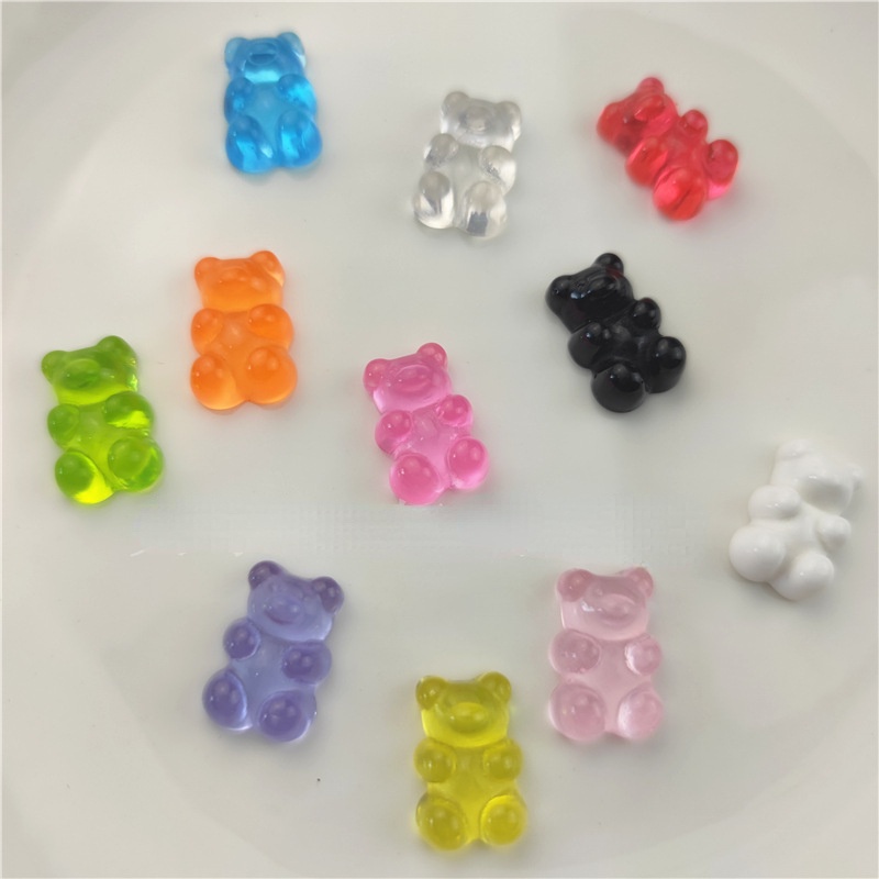 น่ารักสี Candy jibits รองเท้าแตะcs Macaroon น้ําตาล Jibbits Charm Gummy หมี Jibits รองเท้าแตะสําหรับ