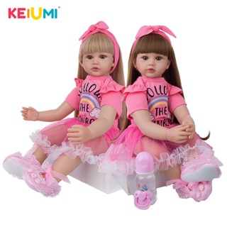 Keiumi ตุ๊กตาทารกจําลอง 24 นิ้ว ของเล่นเสริมการเรียนรู้เด็ก