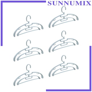 [Sunnimix] ไม้แขวนเสื้อ PP สองชั้น ประหยัดพื้นที่ ทนทาน 6 ชิ้น