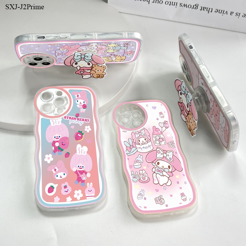【With Free Holder】 Compatible With Samsung Galaxy J2 J4 J6 J7 J5 J3 Plus Prime Pro J4+ J6+ Core 2015 2016 2017 2018 เคสซัมซุง สำหรับ Case Cartoon Melody เคสโทรศัพท์ Full Soft Clear Shockproof Shell