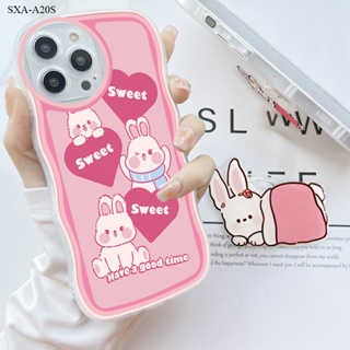 Compatible With Samsung Galaxy A30 A20 A20S A31 A32 A33 A53 A54 4G 5G เคสซัมซุง สำหรับ Case Love Bunny เคส เคสโทรศัพท์ เคสมือถือ Full Cover Soft Clear Phone Case Shockproof Cases【With Free Holder】