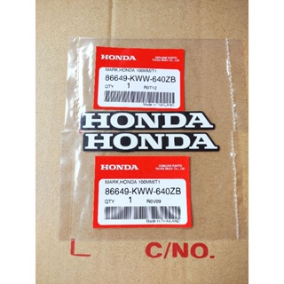 86649KWW640ZBสติ๊กเกอร์แท้HONDA ขนาด100มม.ติดครอบตัวถีงเวฟ110iรุ่นปี2009-2018,แพค2ชิ้นติดซ้ายขวา อะไหล่แท้ศูนย์  HONDA