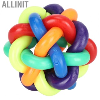 Allinit Pets Ball Bell Toy Dog  Knotted Rubber With Woven Pet Gift