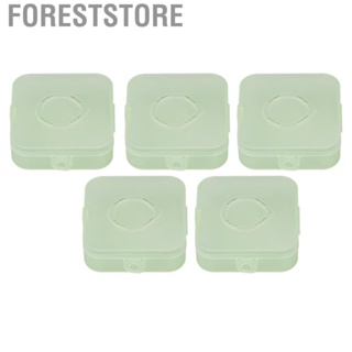Foreststore Puff Sponge Storage Box  5Pcs Smooth Edge Makeup Air Cushion Container Plastic Safe Exquisite Transparent Green for Necklace