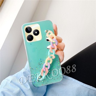 พร้อมส่ง เคสโทรศัพท์มือถือนิ่ม แบบใส ปิดด้านหลัง ลายกลิตเตอร์ สีรุ้ง วิบวับ สําหรับ Realme C53 C55 NFC 10T 10 Pro+ Pro 5G Coca-Cola Edition 4G Plus