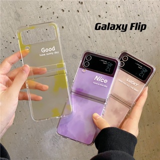 เคสโทรศัพท์มือถือ PC แข็ง กันกระแทก ลายตัวอักษร lucky สําหรับ Samsung Galaxy Z Flip 4 5G 3in1 Z Flip 3