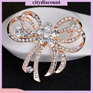 &lt;citydiscount&gt; เข็มกลัด รูปโบว์ ประดับพลอยเทียม เครื่องประดับแฟชั่น สําหรับผู้หญิง