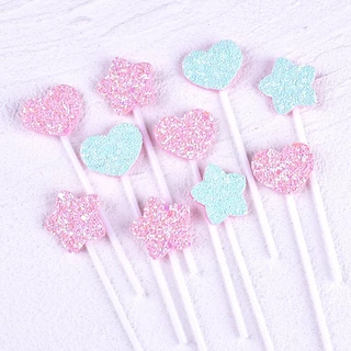 พร้อมส่งในไทย 5 ชิ้นต่อเซ็ท 🎂🎂 ป้ายปักเค้ก กลิตเตอร์ เค้ก ตกแต่ง อุปกรณ์ตกแต่งเค้ก เบเกอรี่ cake C39