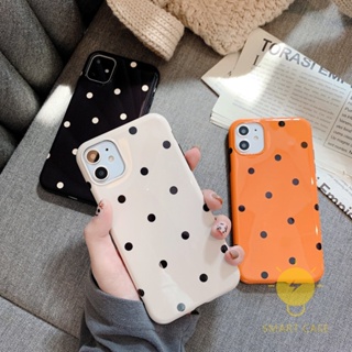 For เคสไอโฟน 14 Pro Max [Simple Polka Dot Glossy] เคส Phone Case For iPhone 14 Pro Max Plus 13 12 11 X XS Max XR For เคสไอโฟน11 Ins Korean Style Retro Classic Couple Shockproof Protective TPU Cover Shell