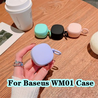 【คุณภาพสูง】เคสหูฟัง แบบนิ่ม สีพื้น สําหรับ Baseus WM01 WM01