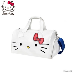 กระเป๋าเดินทาง หนัง PU ขนาดใหญ่ แบบพกพา ลายการ์ตูน Hello Kitty น่ารัก เหมาะกับการเล่นฟิตเนส