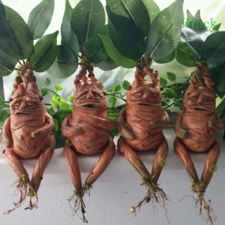 ฟิกเกอร์เรซิ่น รูปปั้นหญ้า Mandrake สีดํา สําหรับตกแต่งสวน ห้องนั่งเล่น กลางแจ้ง