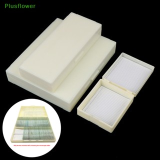 (Plusflower) กล่องพลาสติก สไลด์กล้องจุลทรรศน์ 25/50/100 ชิ้น