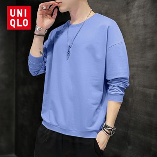 Uni.qlo เสื้อกันหนาวลําลอง แขนยาว คอกลม ระบายอากาศ ใส่สบาย แฟชั่นเรียบง่าย สําหรับผู้ชาย และผู้หญิง [M-5XL]