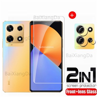 2 in 1 ฟิล์มกระจกนิรภัยกันรอยหน้าจอ เลนส์กล้องด้านหลัง แบบเต็มจอ สําหรับ infinix Note 30 pro 30pro 30i 30 Vip 30vip Note30pro Note30i Note30vip 4G 5G