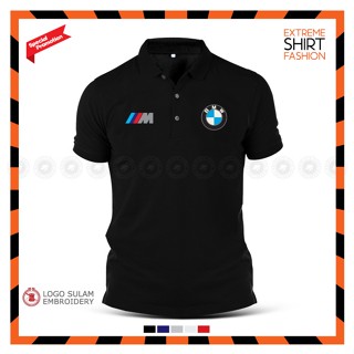 เสื้อยืดโปโล ปักลาย Sulam BMW M Sport M Performance M3 M5 X5 X6 M Motorsport Baju Lelaki แฟชั่นยอดนิยม