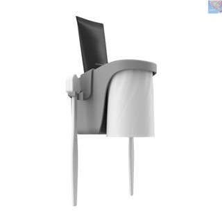 Rack with Toothpaste Slot Wall Mounted  Holder Magnetic Cups 2  Slots for Washroom Bathroom