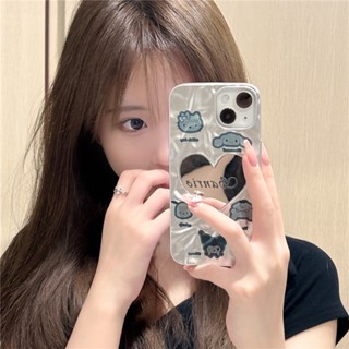 เคสโทรศัพท์มือถือ แบบนิ่ม ลายการ์ตูนน่ารัก มีกระจกแต่งหน้า สําหรับ Iphone 11 12 13 14 Pro Max