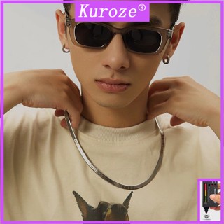 Kuroze ไม่ซ้ําใคร กระดูกงู โซ่ แฟชั่น เรียบง่าย สร้อยคอผู้ชาย สร้อยคอ สไตล์ฮิปฮอป ทุกเพศ