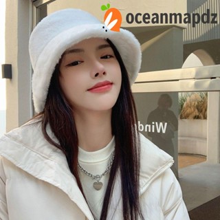 OCEANMAPDZ หมวกตกปลา ผ้ากํามะหยี่ขนนิ่ม ให้ความอบอุ่น แฟชั่นฤดูหนาว สไตล์เกาหลี สําหรับผู้หญิง