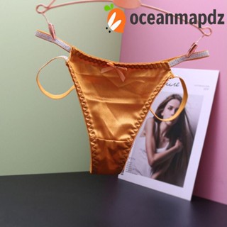 OCEANMAPDZ กางเกงชั้นใน ผ้าฝ้าย และผ้าซาติน ระบายอากาศได้ดี สีพื้น แฟชั่นสําหรับผู้หญิง