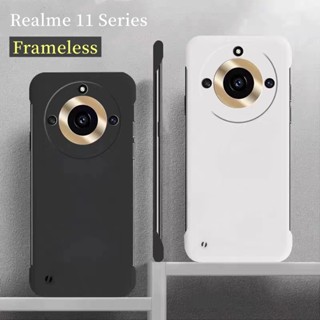 เคสโทรศัพท์มือถือหนัง PU แข็ง ผิวด้าน ไร้กรอบ กันกระแทก สําหรับ Realme 11 Pro Plus 11Pro+ 11ProPlus 5G 2023