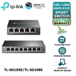 COINSคืน15%⚡FB9JMZV6⚡ TP-LINK TL-SG105E 5-PORT TL-SG108E 8-PORT GIGABIT EASY SMART SWITCH รองรับ VLAN ประกัน LT