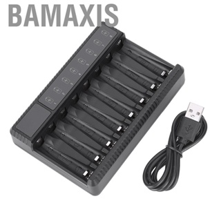 Bamaxis PC Black Eight Slot USB Travel Portable Intelligent Protection for Ni-MH Ni-Cd AA AAA Charging