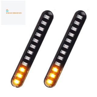 แถบไฟเลี้ยว Led 12 ดวง 3528Smd สําหรับติดป้ายทะเบียนรถยนต์ รถจักรยานยนต์ 2 ชิ้น