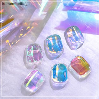 Kamembelling สติกเกอร์กระดาษแก้วเลเซอร์ ขนาดใหญ่ สีสันสดใส สําหรับตกแต่งเล็บ