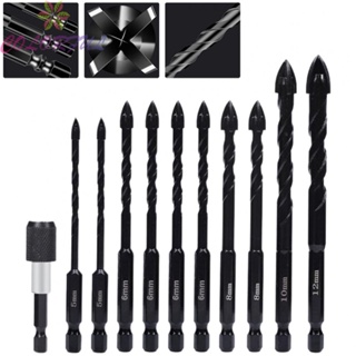 【COLORFUL】Drill Bit 8mm / 10mm / 12mm Black Glass Drill Bit 11pcs Screwdriver Bit