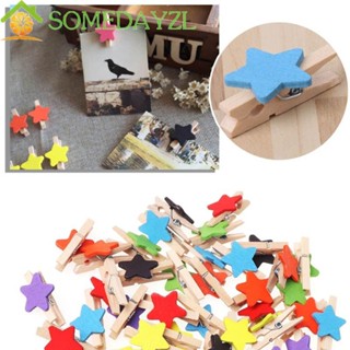 SOMEDAYZL คลิปหนีบรูปภาพ ลายดาว สีรุ้ง หลากสีสัน DIY 50 ชิ้น