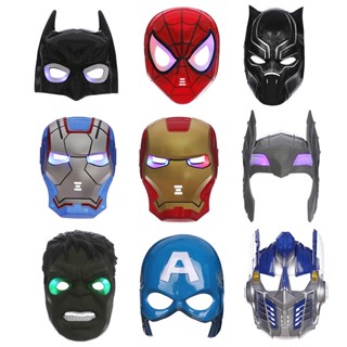 ฮาโลวีนเรืองแสงหน้ากาก Iron Man เสือดำ Spiderman Hulk อเมริกากัปตันโล่ Thor Hammer Mask