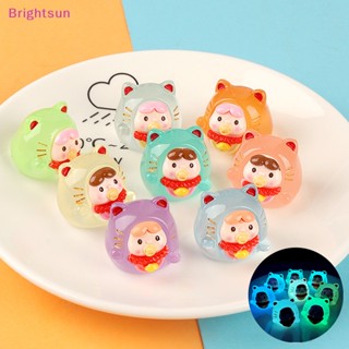 Brightsun ตุ๊กตาฟิกเกอร์เรซิ่นจิ๋ว เรืองแสง DIY สําหรับตกแต่งบ้านตุ๊กตา