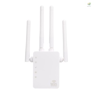 เครื่องขยายสัญญาณอินเตอร์เน็ตไร้สาย WiFi Booster 1200Mbps Dual Band 2.4GHz 5GHz พร้อมเสาอากาศสี่เสา ปลั๊ก US