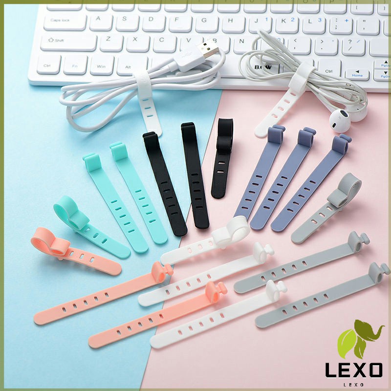 LEXO สายรัดซิลิโคน อุปกรณ์สำหรับรัดสายหูฟัง ที่เก็บสายดาต้า silicone cable winder