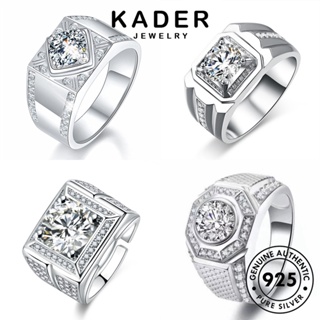 Kader Jewelry แหวนเงิน 925 ประดับเพชรโมอิส เรียบง่าย เครื่องประดับ สําหรับผู้ชาย M081