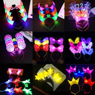 ที่คาดผม LED รูปปีศาจ เรืองแสง สําหรับปาร์ตี้ฮาโลวีน