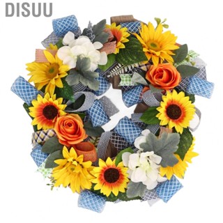 Disuu Spring Wreath Bright Vibrant Sunflower 17.7in for Decoration