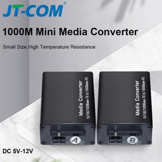 Jt-com ตัวแปลงสัญญาณไฟเบอร์ออปติก เป็น RJ45 โหมดเดียว 20 กม. SM SC FTTH