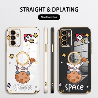 เคสโทรศัพท์มือถือ ซิลิโคนนุ่ม ลายนักบินอวกาศ NASA พร้อมแหวนขาตั้ง สําหรับ Samsung Galaxy M52 M62 M42 M32 M22 M53 A42 4G 5G